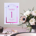 Numéro De Table Mariage d'astronomie de Lavande rose de Lavande<br><div class="desc">Mystical Lavender Pink Sun Moon Astronomy Mariage Numbers présente un soleil, une lune et des étoiles violets et roses encadrés sur un arrière - plan de lavande pastel. À l'intérieur, vous trouverez vos informations d'invitation de mariage personnalisées. Personnalisez en modifiant le texte dans les zones de texte. REMARQUE : Veuillez...</div>