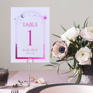 Numéro De Table Mariage d'astronomie de Lavande rose de Lavande