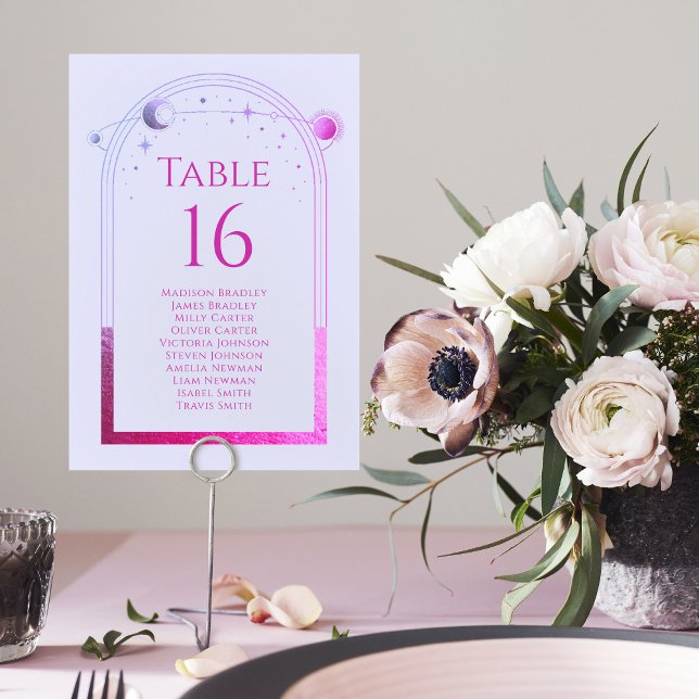 Numéro De Table Mariage d'astronomie de Lavande rose de Lavande (Créateur téléchargé)