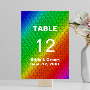 Numéro De Table Mariage d'automne arc-en-ciel à motif floral