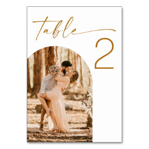 Numéro De Table Mariage d'automne Arche moderne double face pour