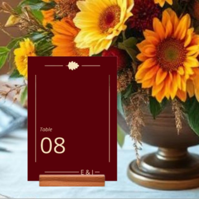 Numéro De Table Mariage d'automne en Bourgogne (Créateur téléchargé)