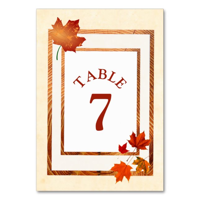 Numéro De Table Mariage d'automne Pretty Automne Numéro de la tabl (Par défaut)