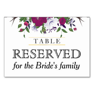 Numéro De Table Mariage de bouquet de fleurs violet-violet botaniq