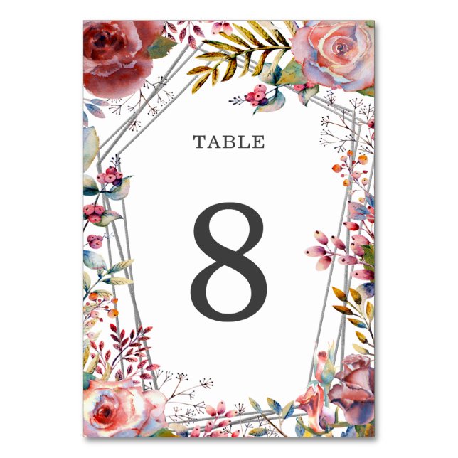 Numéro De Table Mariage de cadre géométrique flou (Par défaut)