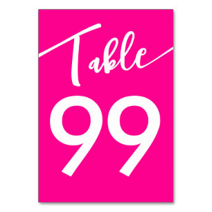 Numéro De Table Mariage de calligraphie blanche rose chaud Barbiec