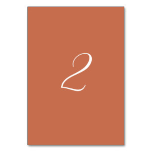 Numéro De Table Mariage de calligraphie de script élégant en terre