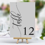 Numéro De Table Mariage de calligraphie moderne gris doux<br><div class="desc">Guidez vos invités à leurs sièges avec ces élégants numéros de table mariage gris et doux. Avec un design minimaliste et une calligraphie moderne, ces numéros de table ajoutent une touche de sophistication à votre réception de mariage. La typographie arrière - plan douce et propre et élégante assure une lisibilité...</div>