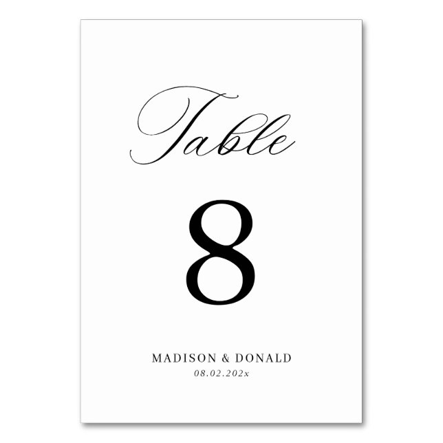 Numéro De Table mariage de calligraphie noire simple numéro de tab (Par défaut)