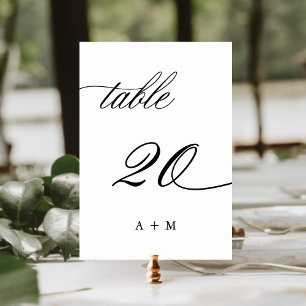 Numéro De Table Mariage de calligraphie romantique numéro 20,