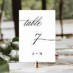 Numéro De Table Mariage de calligraphie romantique numéro 7,<br><div class="desc">Tableau 7. Veuillez vérifier tous les numéros disponibles. | Numéro de table de mariage de calligraphie tourbillonnant romantique et élégant avec monogrammes. Pour une personnalisation plus avancée de cette conception,  cliquez sur le BOUTON OUTIL DESIGN BLEU ci-dessus !</div>