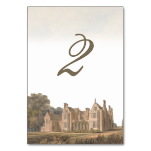 Numéro De Table Mariage de château de manoir anglais vintage