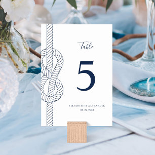 Numéro De Table Mariage de corde de noeud nautique moderne