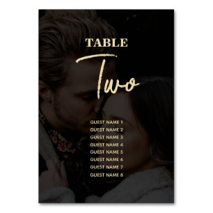 Numéro De Table Mariage de couverture photo Black Gold moderne