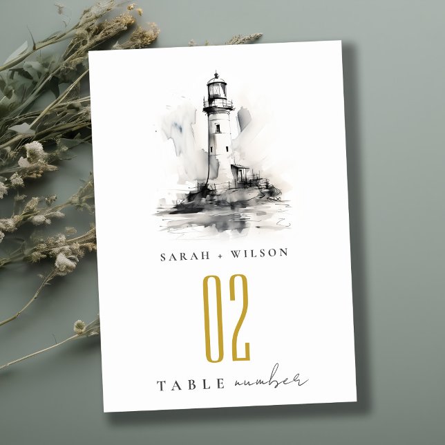 Numéro De Table Mariage de croquis noir et blanc (Créateur téléchargé)