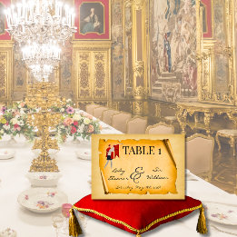 Numéro De Table Mariage de défilement moyen âge
