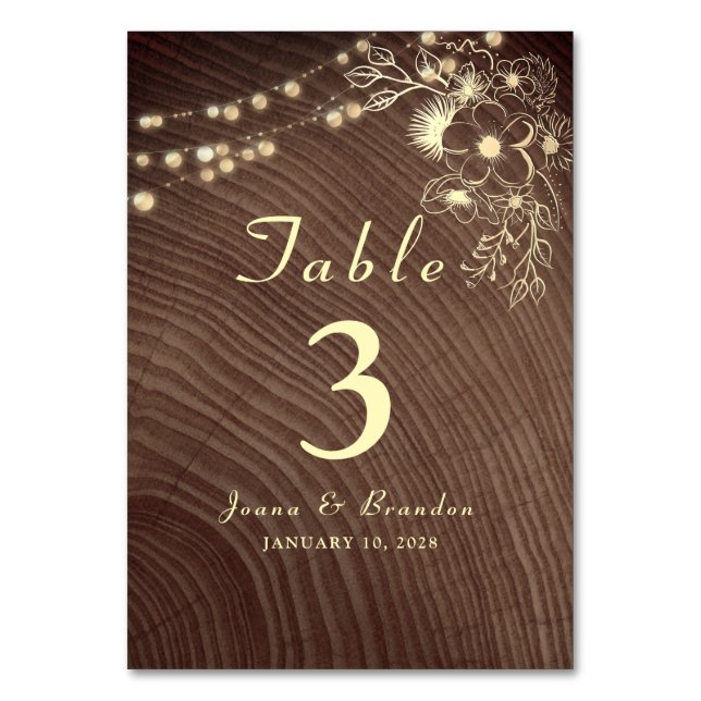 Numéro De Table Mariage de dentelle en bois rustique (Par défaut)