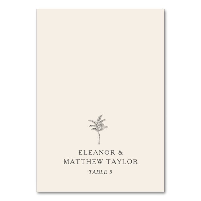 Numéro De Table Mariage de Destination Palmier Personnalisé (Par défaut)