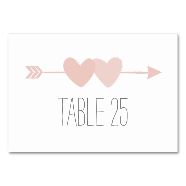 Numéro De Table Mariage de deux coeurs (Devant)