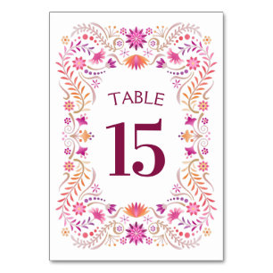 Numéro De Table Mariage de douche Fiesta Rose Anniversaire