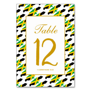 Numéro De Table Mariage de fête de la JAMAICA