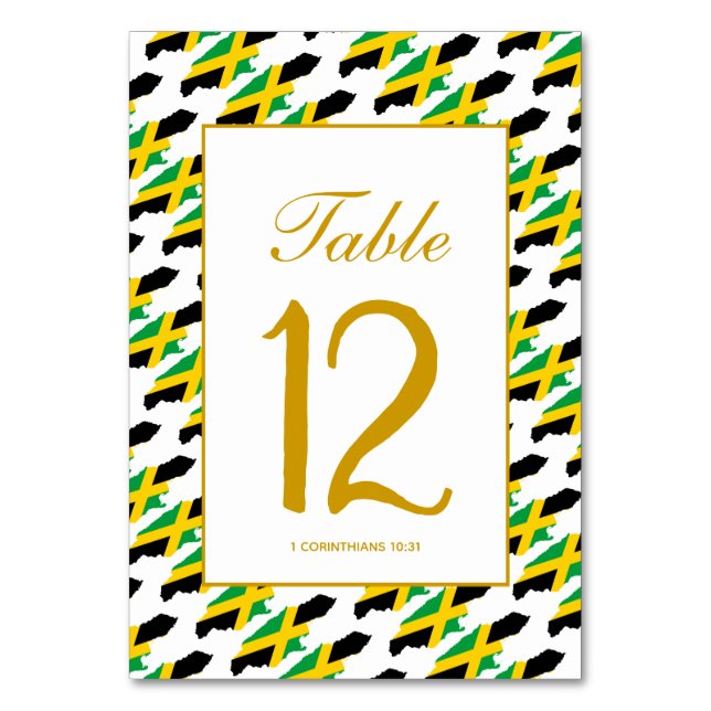 Numéro De Table Mariage de fête de la JAMAICA (Par défaut)