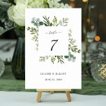 Numéro De Table Mariage de feuillage vert Eucalyptus Numéro de tab<br><div class="desc">Cette carte de numéro de table mariage présente des eucalyptus à aquarelle peinte,  feuilles verts et cadre carré. Pour une personnalisation plus avancée de cette conception,  cliquez sur le lien "Customiser plus loin". Des articles correspondants sont également disponibles.</div>