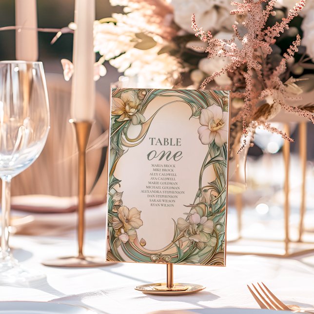 Numéro De Table Mariage de fleur de crème de pêche (Créateur téléchargé)