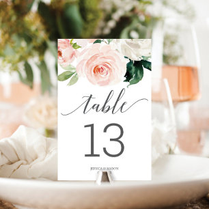 Numéro De Table Mariage de fleurs blanches Numéros de tableau doub