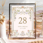 Numéro De Table Mariage de fleurs de Bohême Vintages<br><div class="desc">Pour plus de personnalisation,  cliquez sur "Personnaliser ce modèle",  puis sur "Modifier à l'aide de l'outil de conception". Élégant éditable facile à utiliser modèles mariage,  plus d'articles disponibles dans le magasin (invitations,  rsvp,  cartes de remerciements,  papeterie & décoration). Si vous avez besoin d'aide ou d'articles correspondants,  veuillez me contacter.</div>