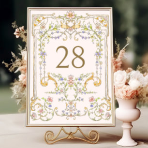 Numéro De Table Mariage de fleurs de Bohême Vintages