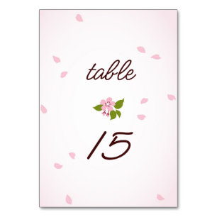 Numéro De Table Mariage de fleurs de cerisier rose Sakura japonais