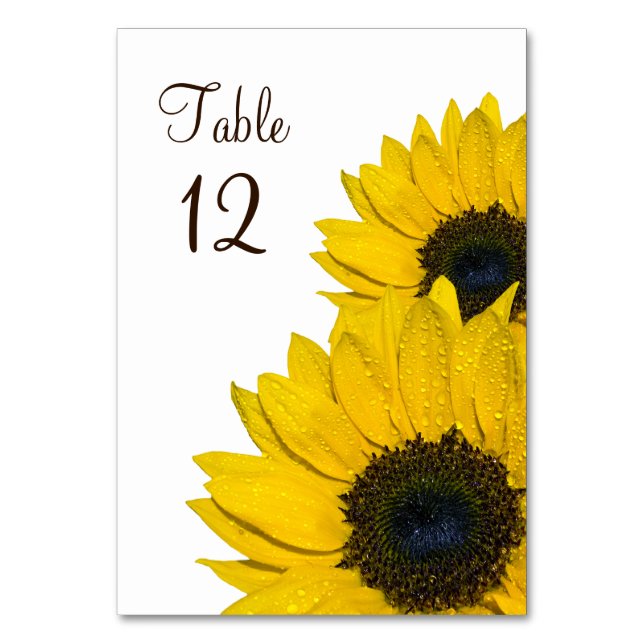 Numéro De Table Mariage de fleurs de tournesol Brown jaune (Par défaut)