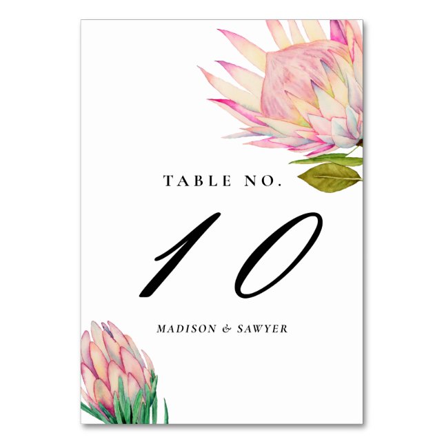 Numéro De Table Mariage de fleurs exotiques roses (Par défaut)