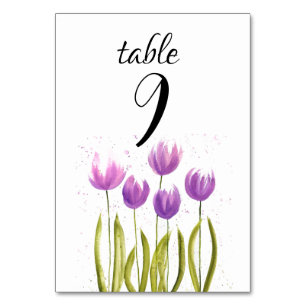 Numéro De Table Mariage de fleurs florales de printemps des tulipe