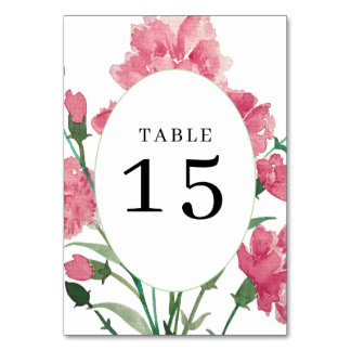 Numéro De Table Mariage de fleurs roses délicat