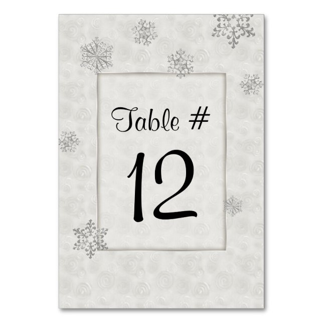 Numéro De Table Mariage de flocons blancs d'hiver Numéro de tablea (Par défaut)