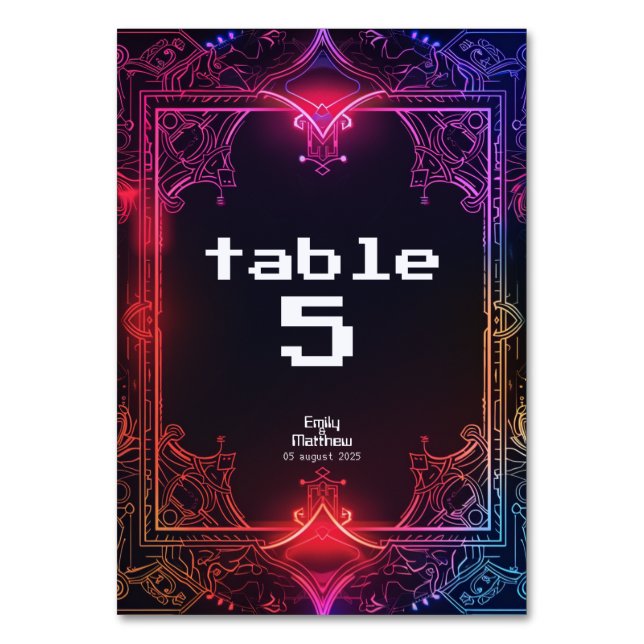 Numéro De Table Mariage de fusion Cyber-Médiéval (Par défaut)