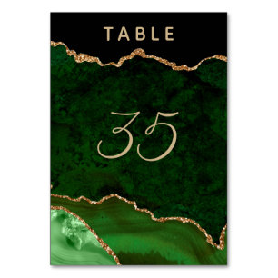 Numéro De Table Mariage de géoode d'âge or vert