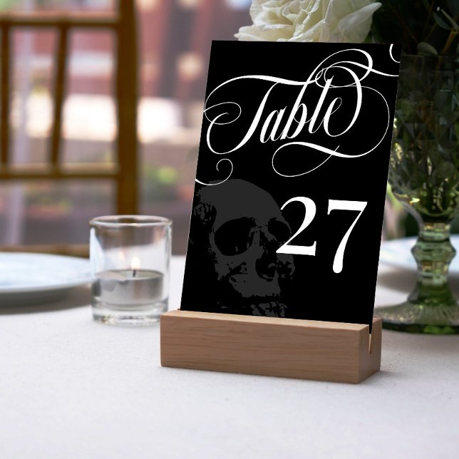 Numéro De Table Mariage de goth élégant crâne (Créateur téléchargé)