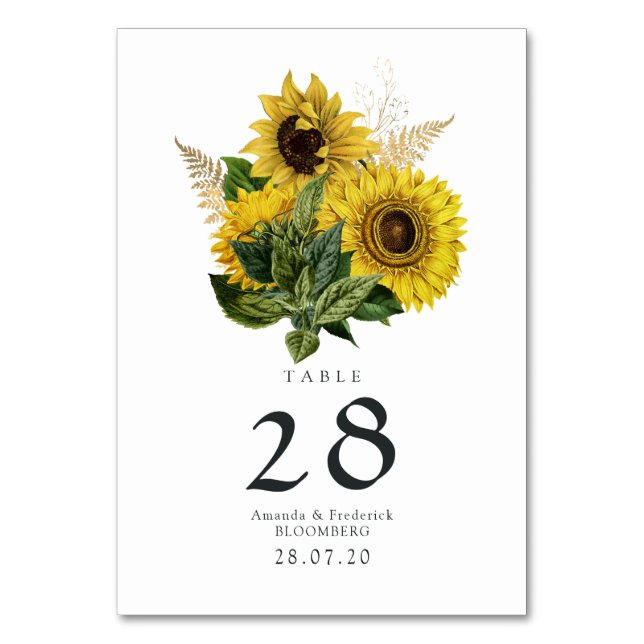 Numéro De Table Mariage de grange de campagne de tournesol rustiqu (Par défaut)