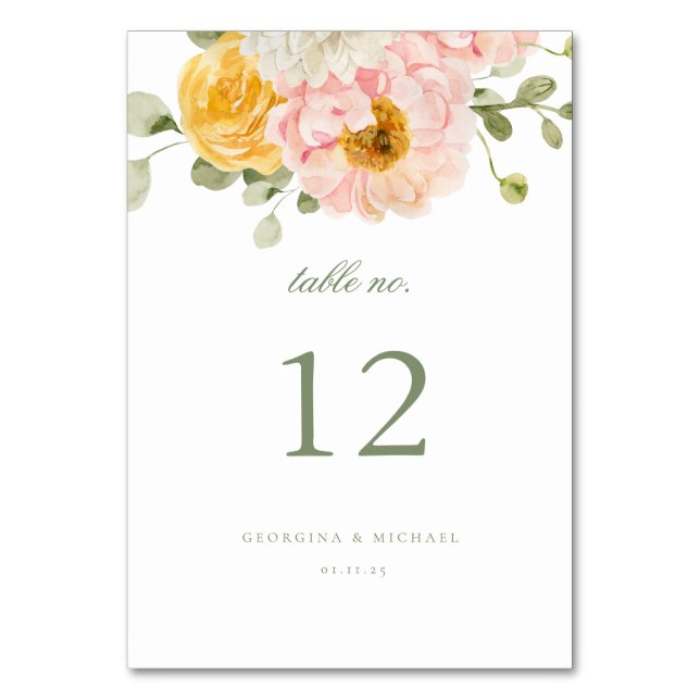 Numéro De Table Mariage de jardin d'été doux (Par défaut)