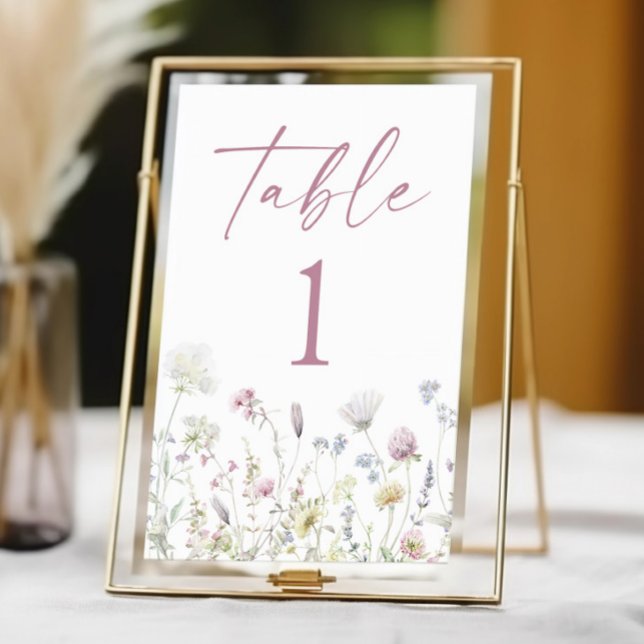 Numéro De Table Mariage de jardin floral de fleurs sauvages (Créateur téléchargé)