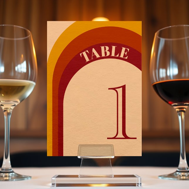 Numéro de table Mariage de la bande d'arc incurvée (Retro Curved Arch Stripe Wedding Table Number)