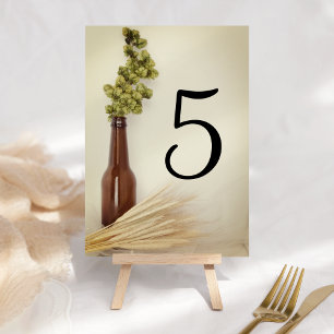 Numéro De Table Mariage de la brasserie de houblon séché et de blé