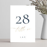 Numéro De Table Mariage de la classe d'or bleu marine<br><div class="desc">Cette carte fait partie d'une grande collection - cliquez ci-dessous ou demandez-moi des informations</div>