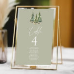 Numéro De Table Mariage de la forêt de pins neigeux en hiver<br><div class="desc">C'est un Mariage de la forêt de pins neigeux d'hiver numéro de table avec des noms!</div>