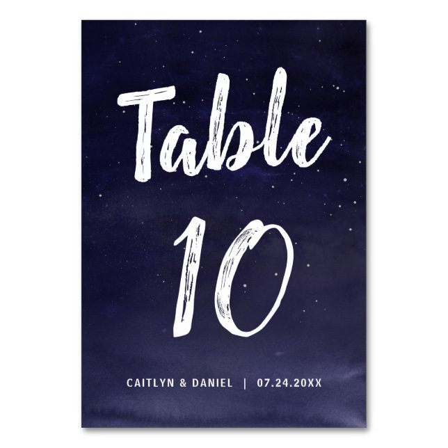 Numéro De Table Mariage de la marine Blue Night Sky (Par défaut)