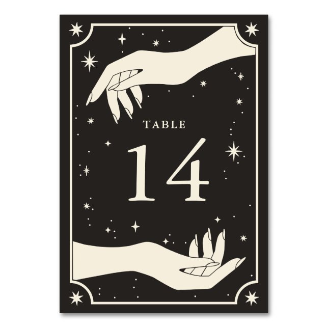 Numéro De Table Mariage de la table des mains de Tarot de Boho cél (Par défaut)