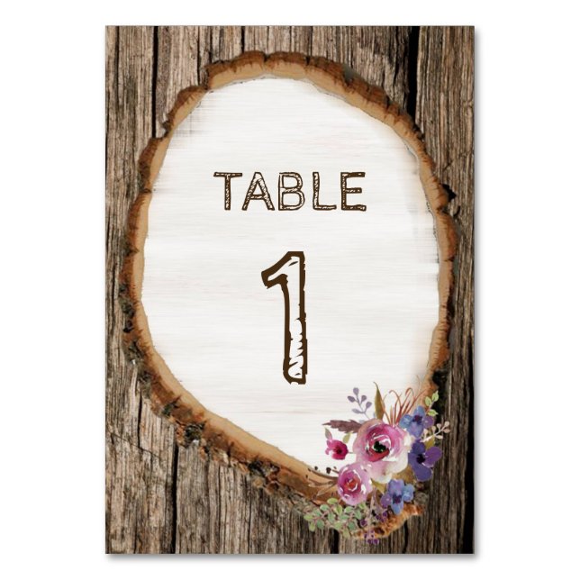 Numéro de table Mariage de la tranche d'arbre avec (Par défaut)